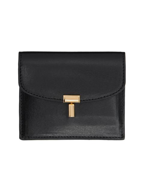 Black T-Lock Leather Card Holder