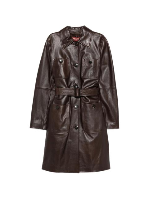 Max Mara Studio Mstamaca Buttoned Belted Coat