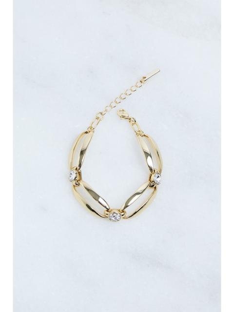 Hand Set European Crystal Ellipse Chain Bracelet