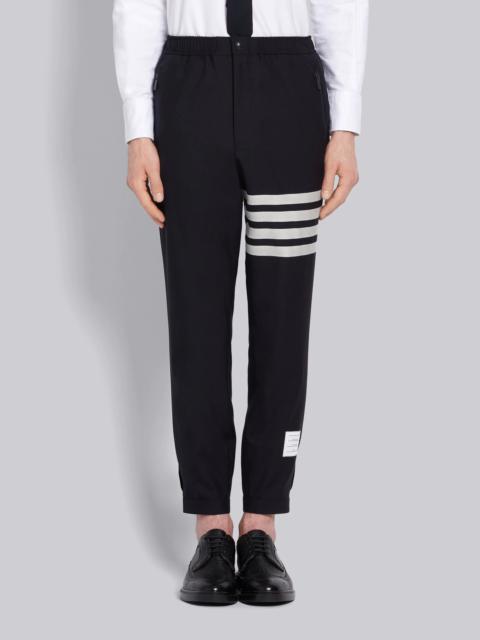 Navy Plain Weave Suiting Snap Front Track Trouser