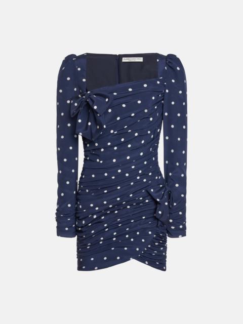 POLKA DOT DRAPED MINI DRESS