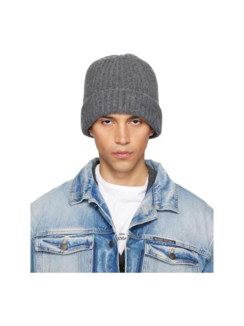 Gray Ribbed Beanie