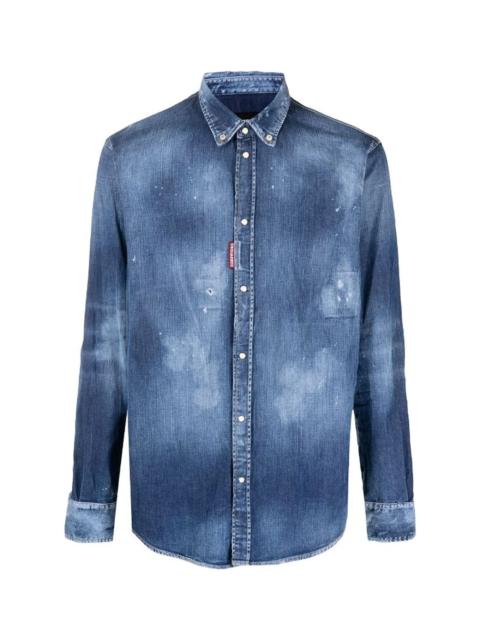 Distressed Effect Denim Shirt