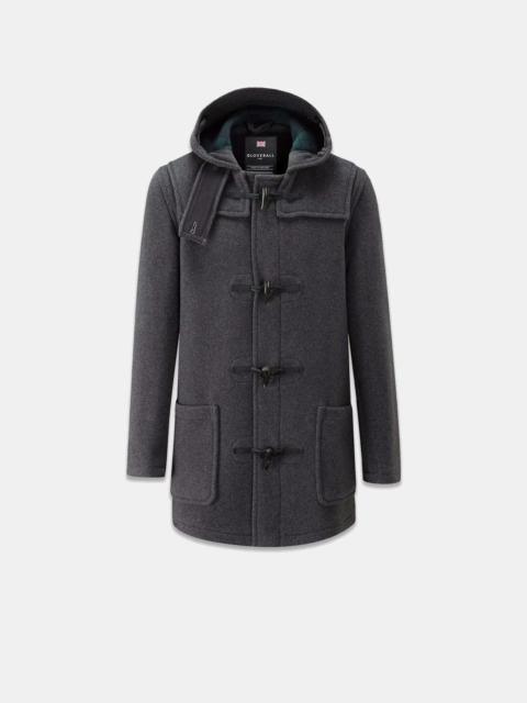 Men's Mid-Length Morris Duffle Coat Grey Black Watch
