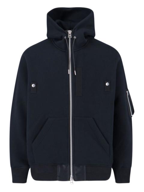 hooded zip-up sweatshirt