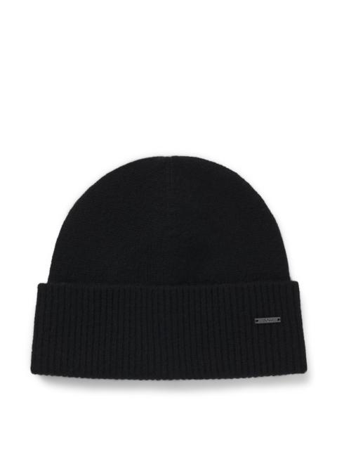 LOGO-PLAQUE BEANIE HAT IN CASHMERE