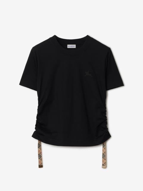 Check Trim Cotton T-shirt