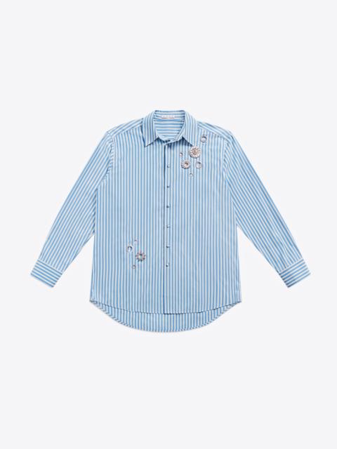 CRYSTAL GROMMET POPLIN SHIRT