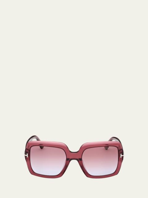 Kaya Beveled Acetate Square Sunglasses