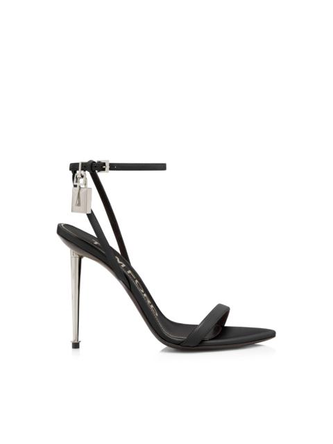 SHINY LEATHER PADLOCK POINTY NAKED SANDAL