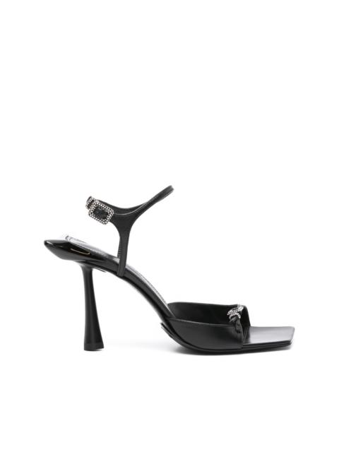 90mm crystal-buckle leather sandals