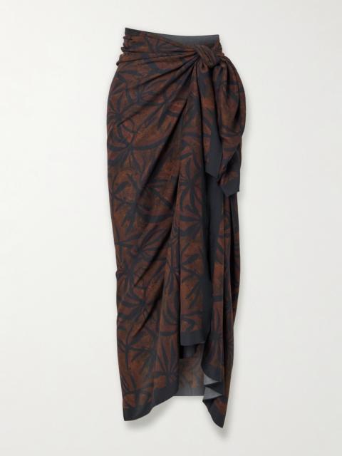 Embellished Printed Voile Pareo