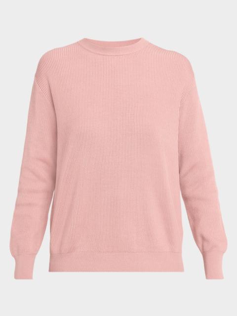 Cotton English Rib Crewneck Sweater