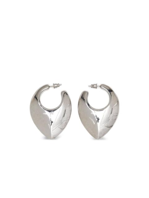 heart-shaped hoop earrings