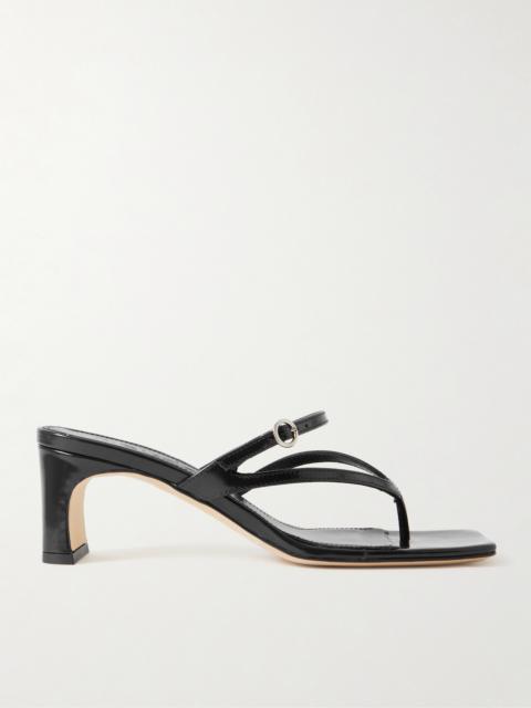 Giselle Glossed-leather Sandals