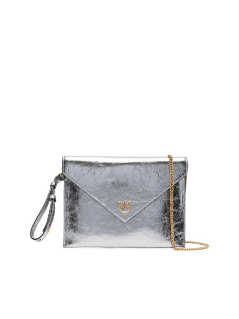 small metallic-leather flap clutch