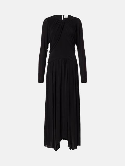 Galina draped gathered jersey maxi dress