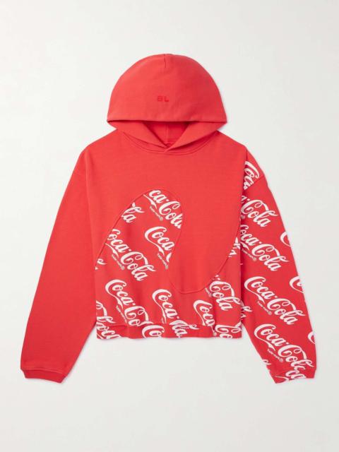 + Coca-Cola Panelled Printed Cotton-Jersey Hoodie