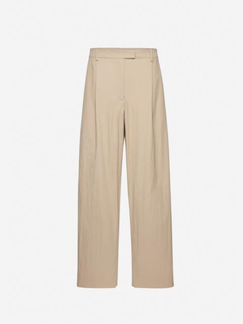 Tailored wide-leg trousers in beige