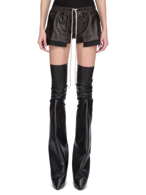 Black Concordians Fog Boxers Leather Shorts