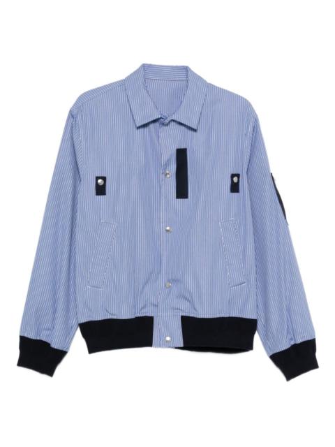 striped panelled bomber jacket