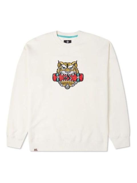Converse New Year Series TIGER Pattern Round Neck Sports 'Milk White' 10024319-A01