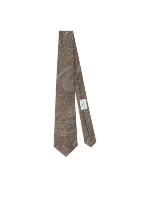 jacquard motif silk tie