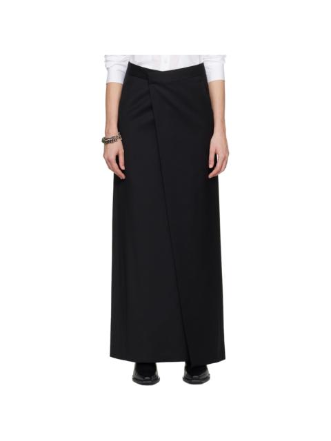 Black Lykke Wrap Maxi Skirt