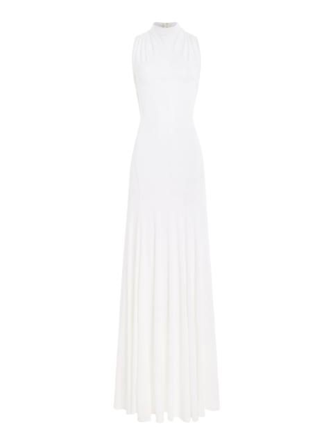 Maico Mock Neck Jersey Gown white