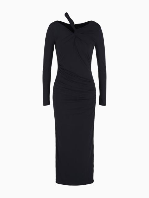 Stretch cupro jersey midi dress