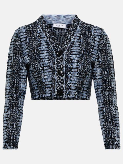 Jacquard cropped cardigan
