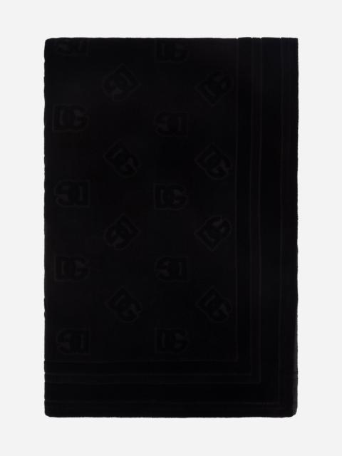 Cotton jacquard beach towel with DG Monogram