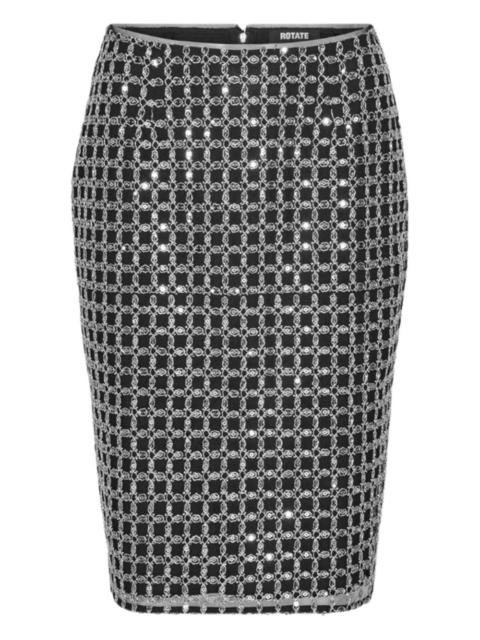 beaded-embellishment midi skirt