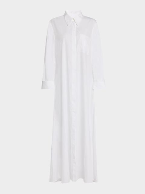 Jenny's Gown Oversized Embellished Cotton Poplin Shirtdress