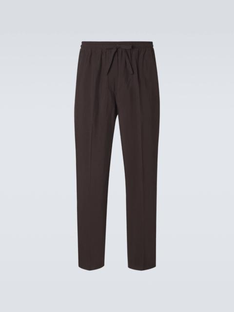 Selly silk-blend straight pants