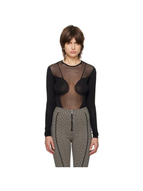 Black Paneled Long Sleeve T-Shirt