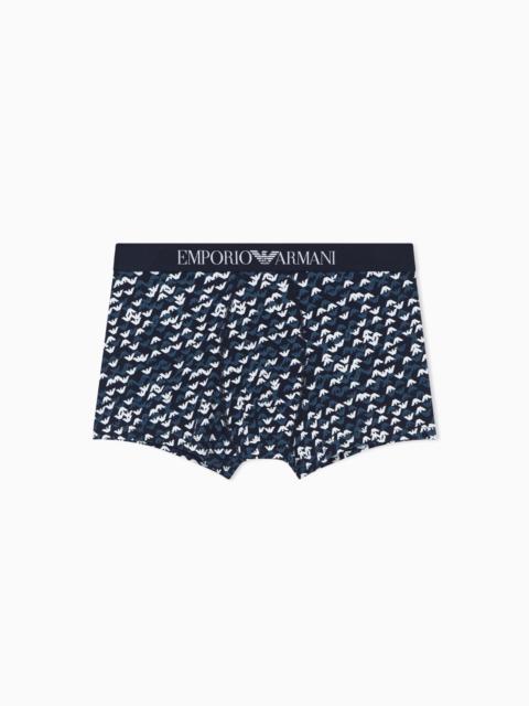 BOXER BRIEFS IN AN ALL-OVER LOGO PRINT JERSEY