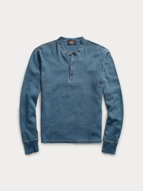 Indigo Jacquard-Knit Henley