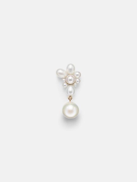 Amis Fleur 14kt gold single earring with freshwater pearls