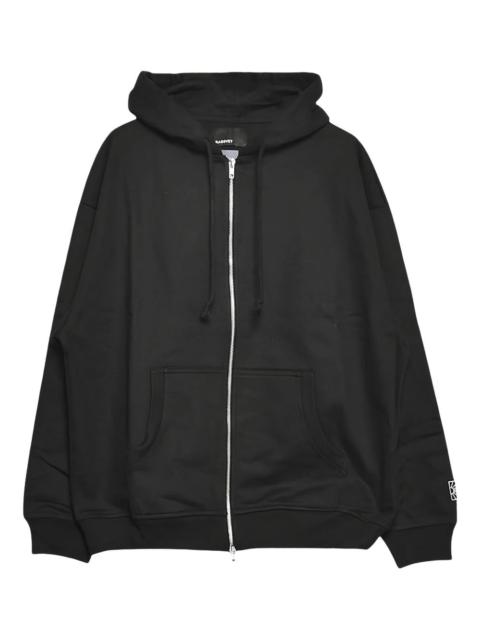 zip-front graphic-print hoodie