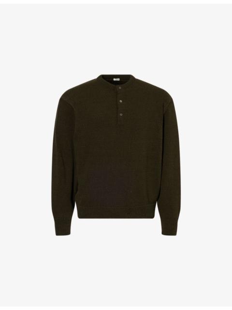 Regular-Fit Ribbed-Trim Silk Jumper