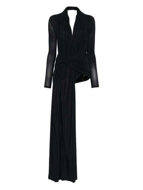 draped knot mini dress