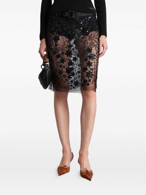 Estelle floral sequin skirt