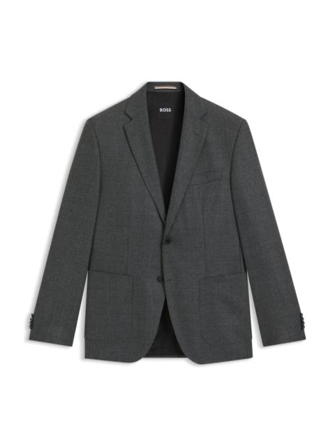 REGULAR-FIT SUIT IN PATTERNED VIRGIN WOOL