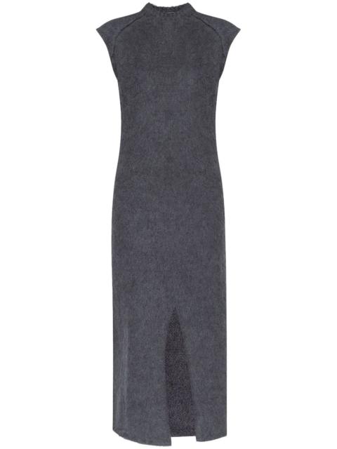 front-slit knitted maxi dress