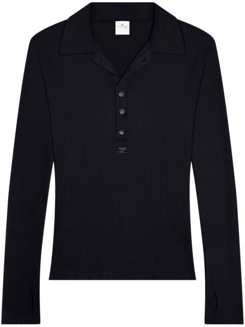 cotton-wool blend polo shirt