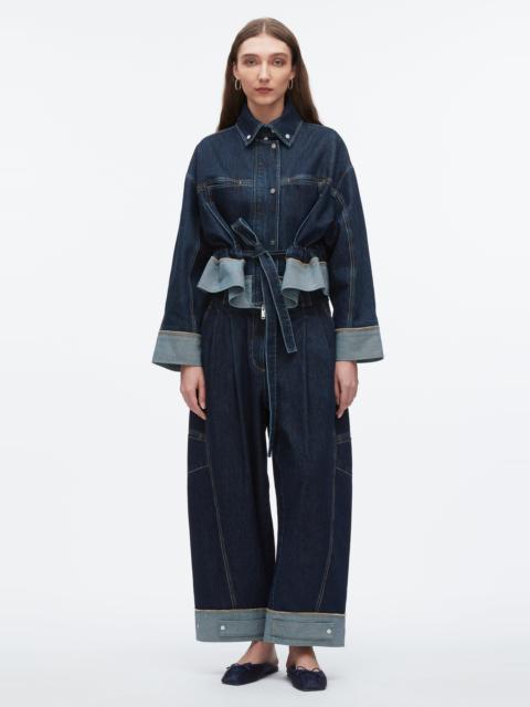 Boxy Denim Jacket with Ties