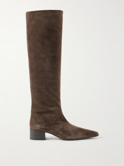 Andee suede knee boots Ecru