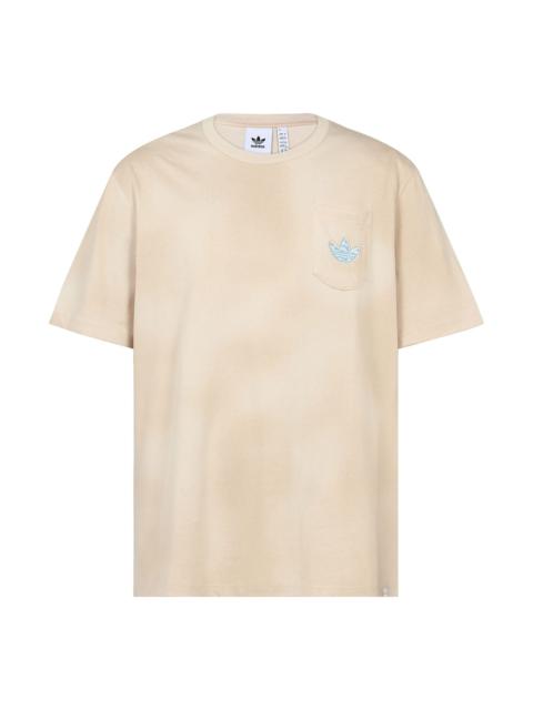 Men's adidas originals Y2K Tee 2 Gradient Clouds Logo Alphabet Round Neck Sports Short Sleeve Beige 