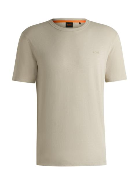 REGULAR-FIT T-SHIRT IN COTTON WITH MOULINE LOGO